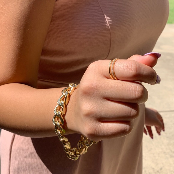 Gold Miami Cuban Aluminum Chain Bracelet - Picture 6 of 10